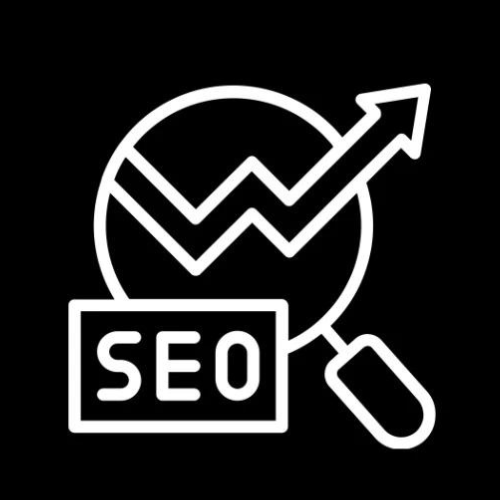 White outline icon of Search Engine Optimization (SEO)